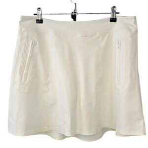 G/FORE Womens Effortless Skirt Skort, White, Lined, Golf, Athletic, Size L
